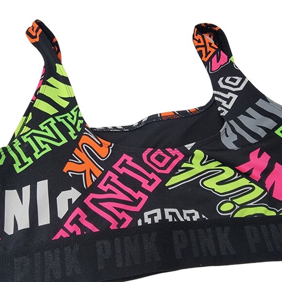 Pink Victoria Secret Ultimate Sports Bra Set of 2 Size Small Black Multicolor - Picture 3 of 6
